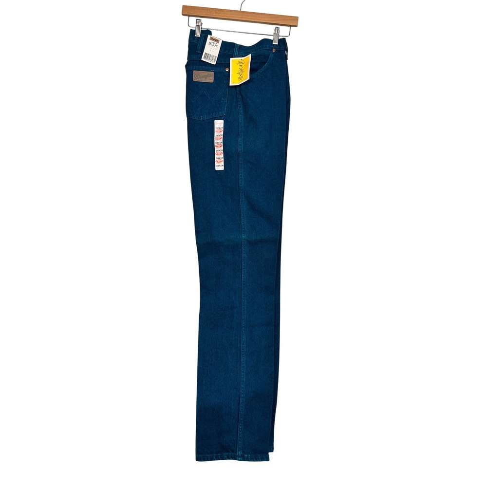 Wrangler Jeans Womens 38x38 Teal Blue Denim Jeans Original Fit Straight 13MWZTF